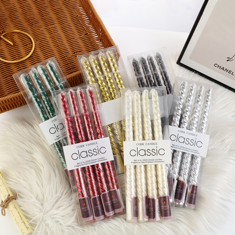 Holiday Candle Set - 유럽 스타일 긴 막대형 컬러 캔들스틱
