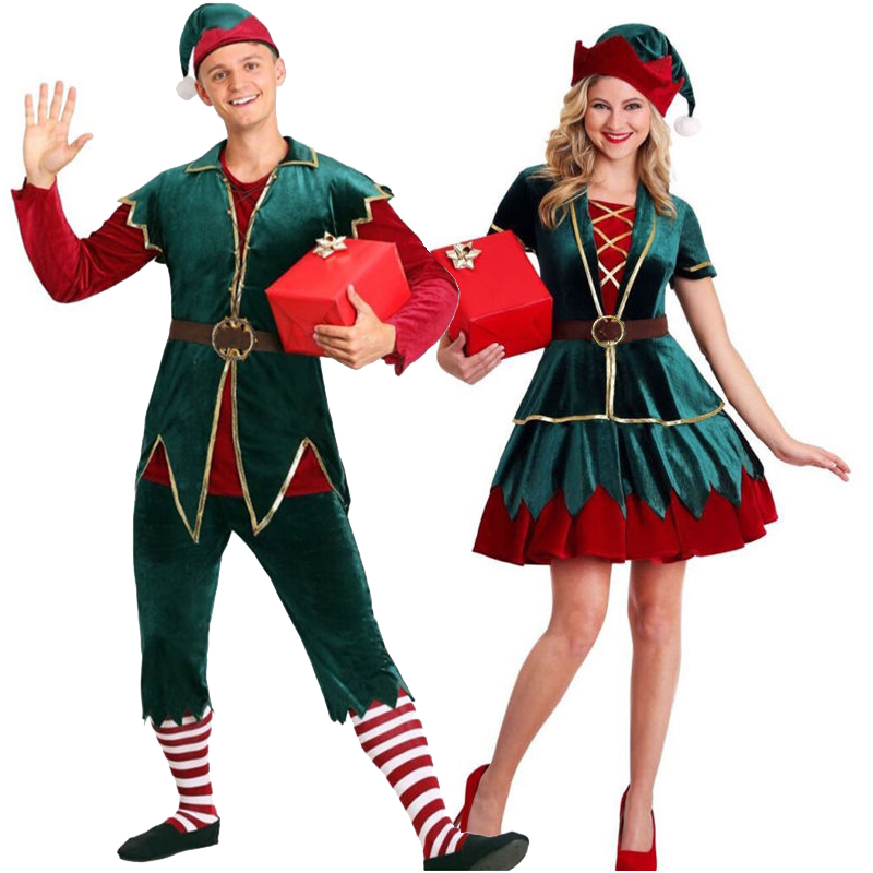 Elf Costume Christmas - 카니발 커플 크리스마스 마스코트 의상 크리스마스