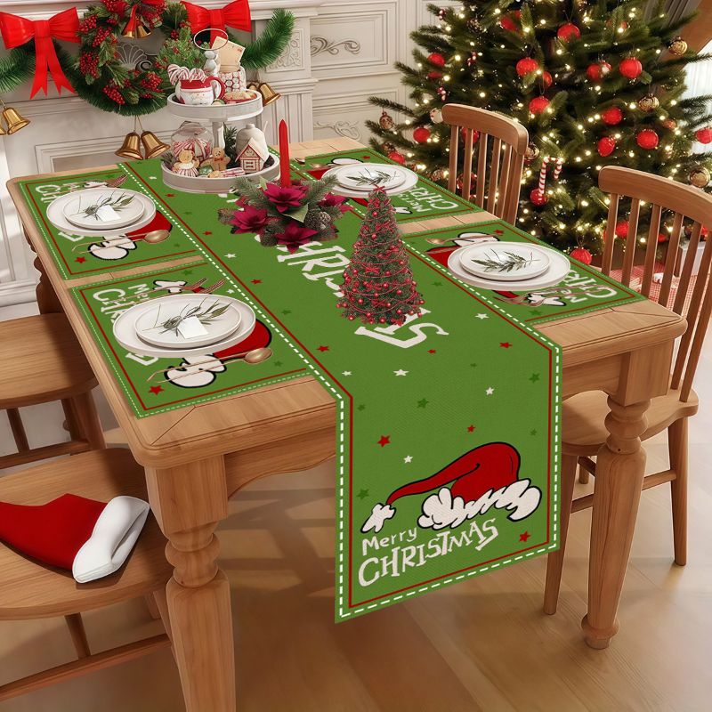 Christmas Table Runner - VIKAMA 귀여운 만화 크리스마스 테이블 러너