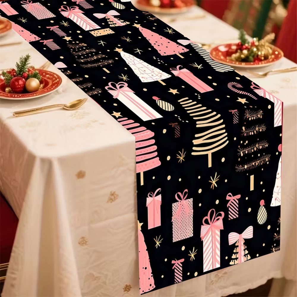 크리스마스 테이블 러너 핑크 크리스마스 트리 선물 상자 - Christmas Table Runner 리뷰 및 가격