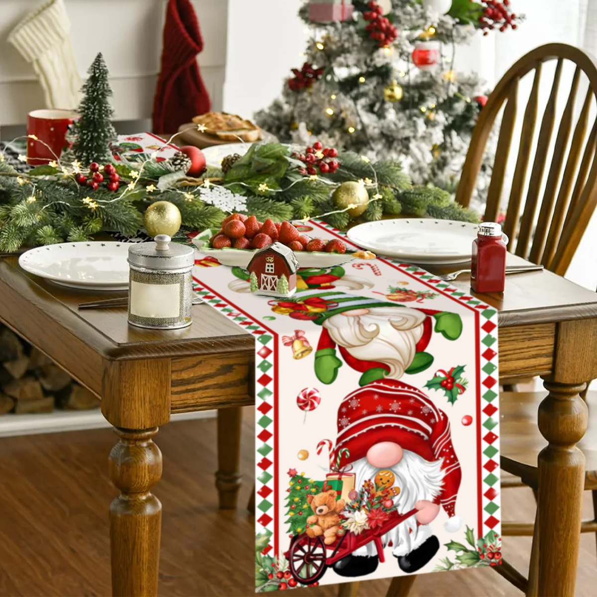 크리스마스 테이블 러너 얼굴 없는 노움 테이블 플래그  - Christmas Table Runner 리뷰 및 가격