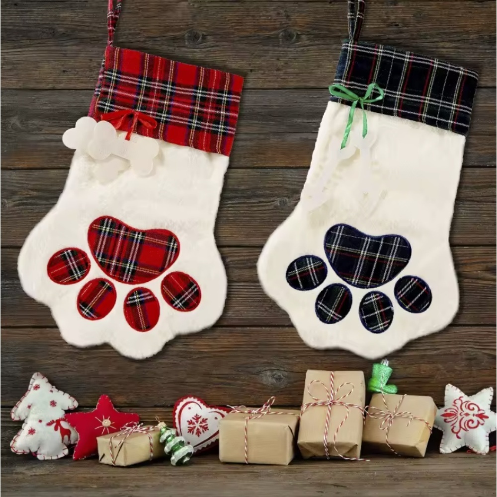크리스마스 양말 새해 장식 버팔로 체크무늬 애완동물 양 - Christmas Stocking Hanging 리뷰 및 가격