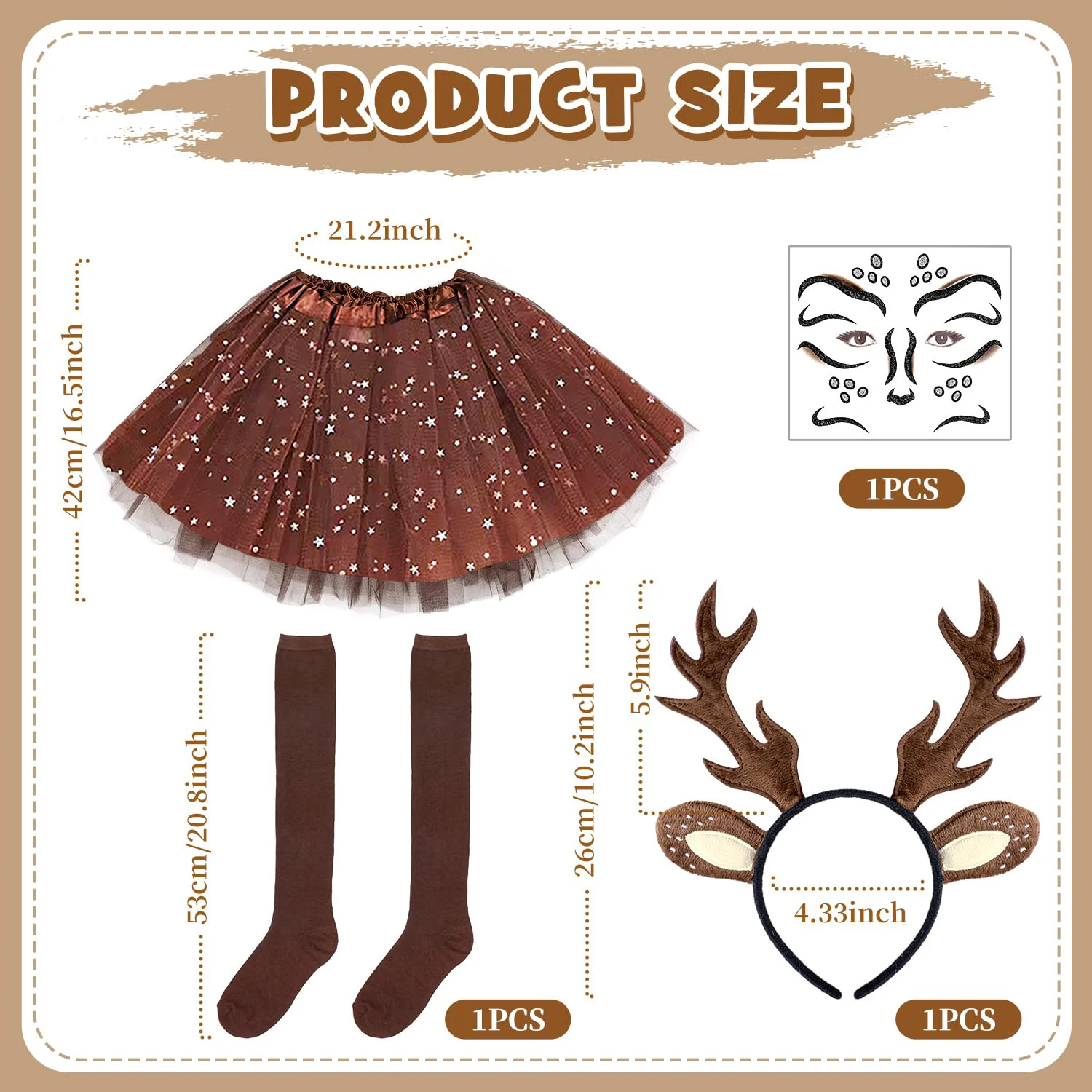 카니발 사슴 의상 여성용 사슴 뿔 머리띠 순록 귀 튜튜 - Reindeer Antlers Headband 리뷰 및 가격