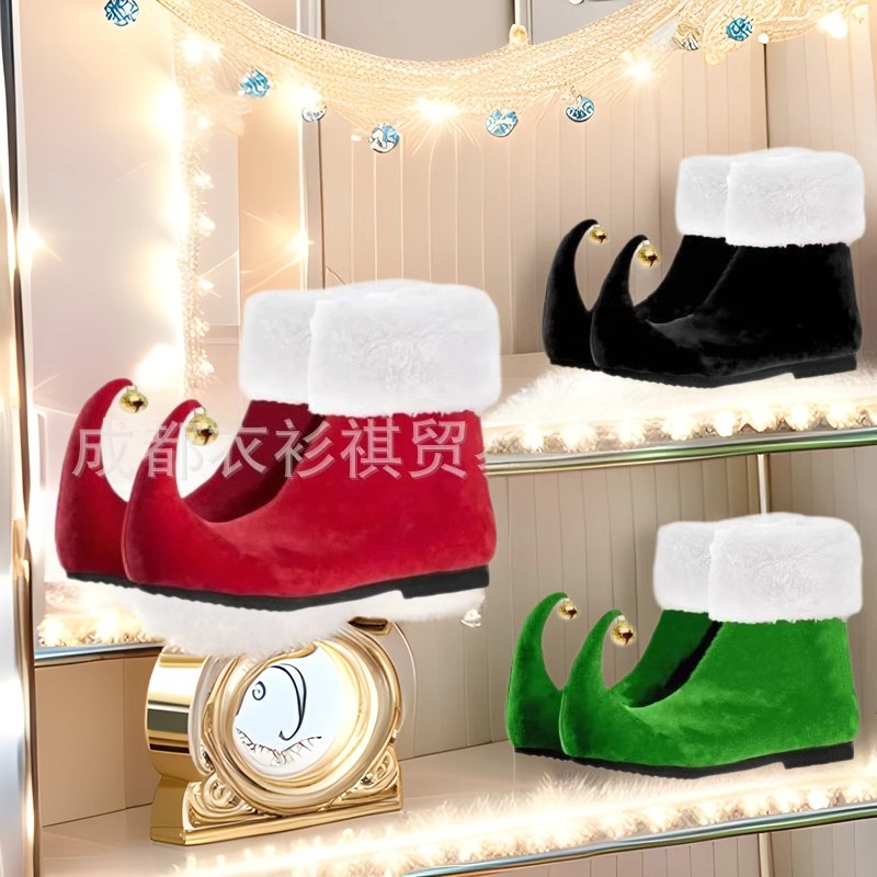 크리스마스 성인 엘프 산타 클로스 신발 벨이 달린 빨간 - Elf Costume Christmas 리뷰 및 가격