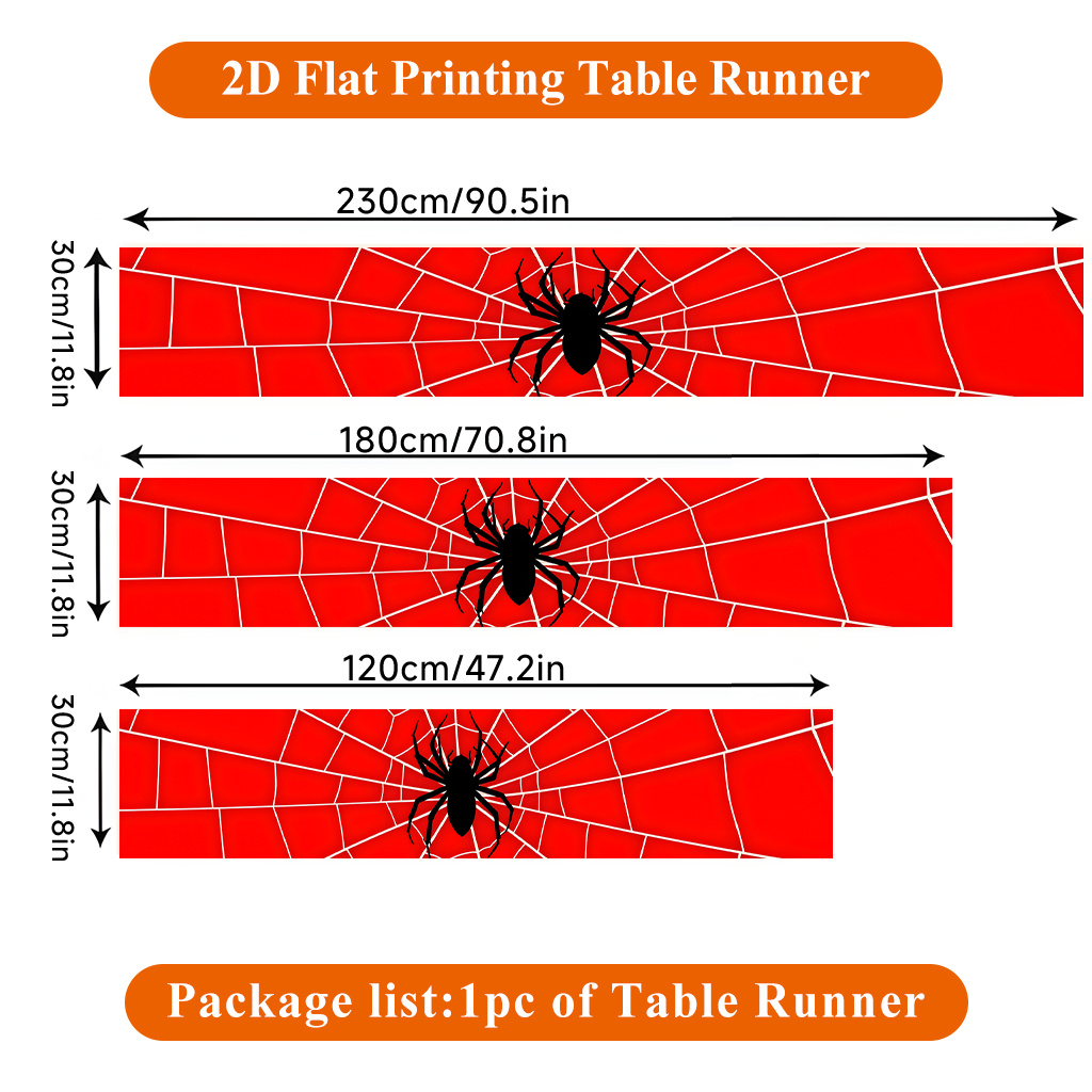 1pc 거미줄 무늬 레드 스파이더 테이블 러너, 휴일  - Christmas Table Runner 리뷰 및 가격
