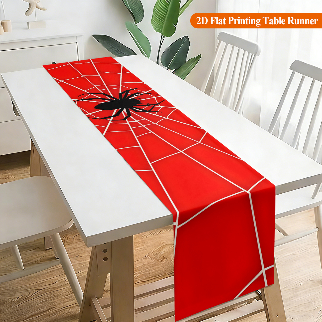 1pc 거미줄 무늬 레드 스파이더 테이블 러너, 휴일  - Christmas Table Runner 리뷰 및 가격