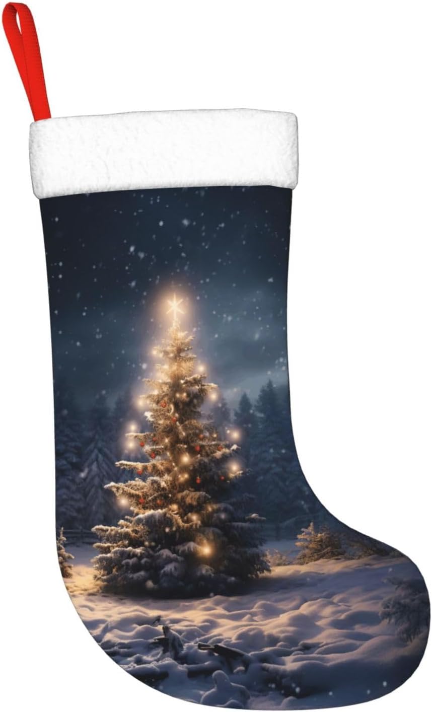 크리스마스 트리 눈꽃 선물 양말 1개, 17.7인치 크 - Christmas Stocking Hanging 리뷰 및 가격