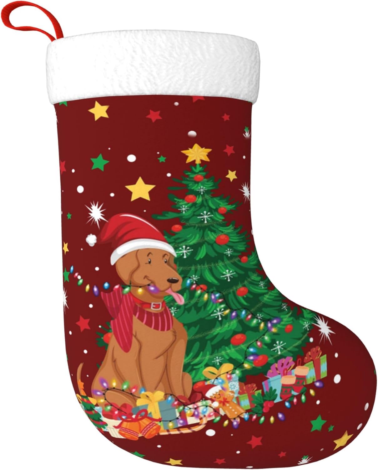크리스마스 강아지 조명 디자인 17.7인치 벽난로 장식 - Christmas Stocking Hanging 리뷰 및 가격